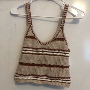 Cropped crochet tank top